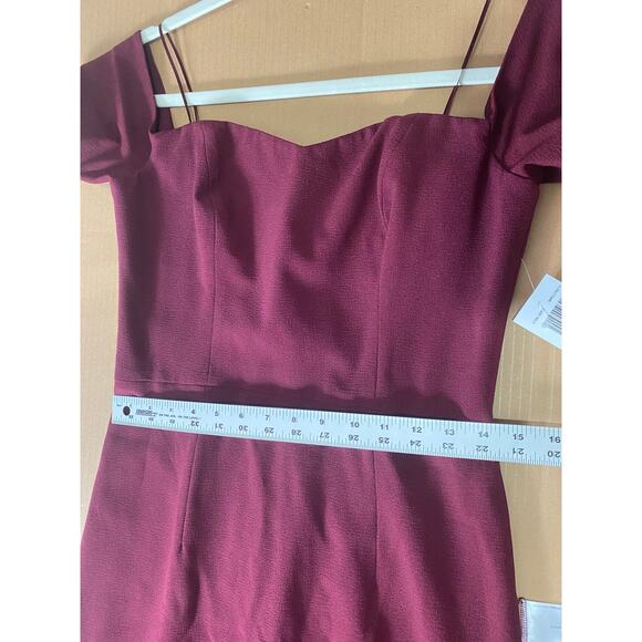 DRESS THE POPULATION DRESS BURGUNDY FALL WEDDING GUEST SHORT COCKTAIL FESTIVE - Picture 12 of 13